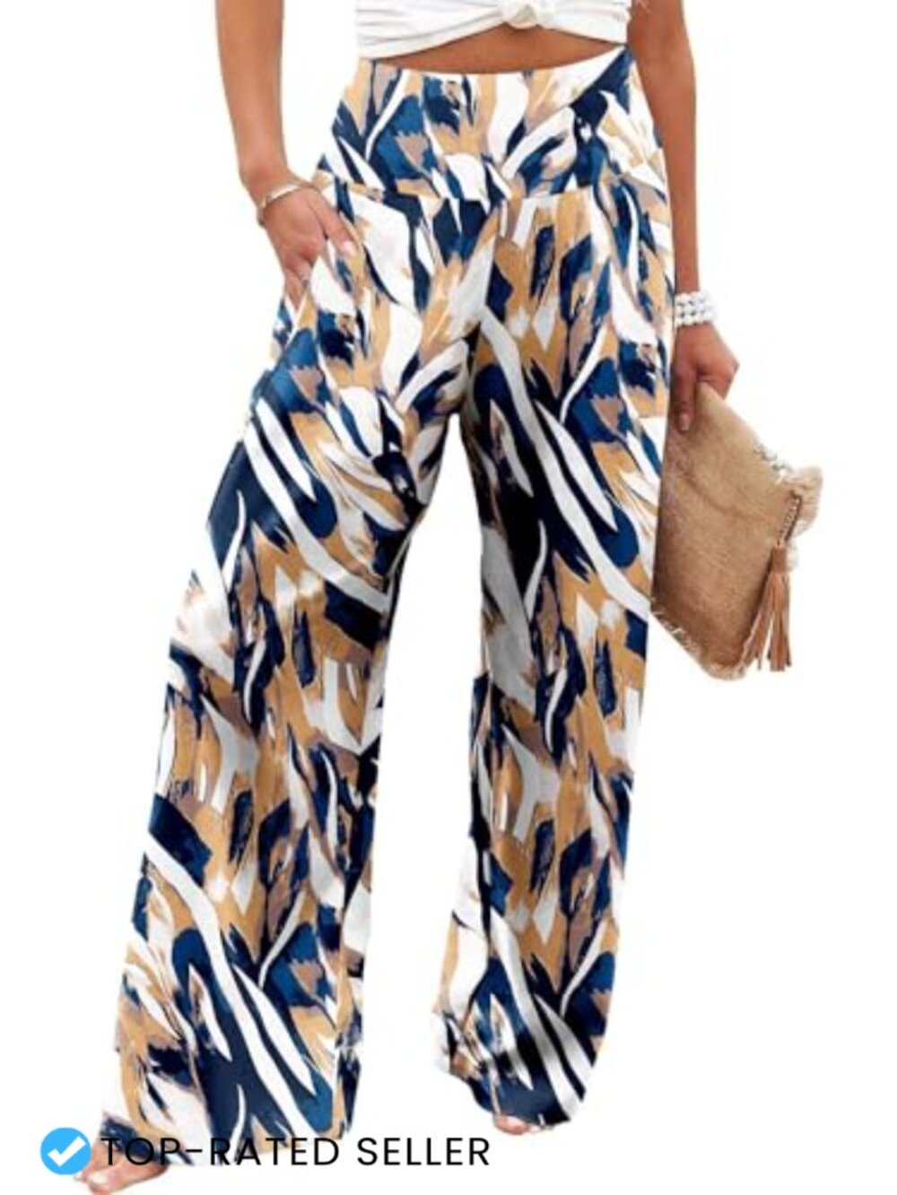 Women's Wide Leg Palazzo Lounge Pants High Waist Casual with Pockets 95%